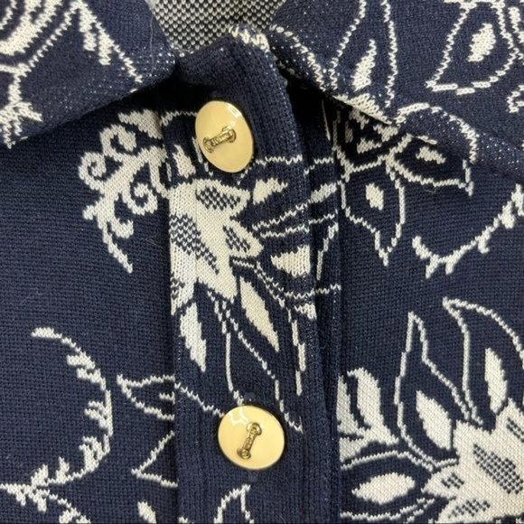 St John Knits Sailor Paisley Branded Logo Button Jacket Blazer - Picture 2 of 6